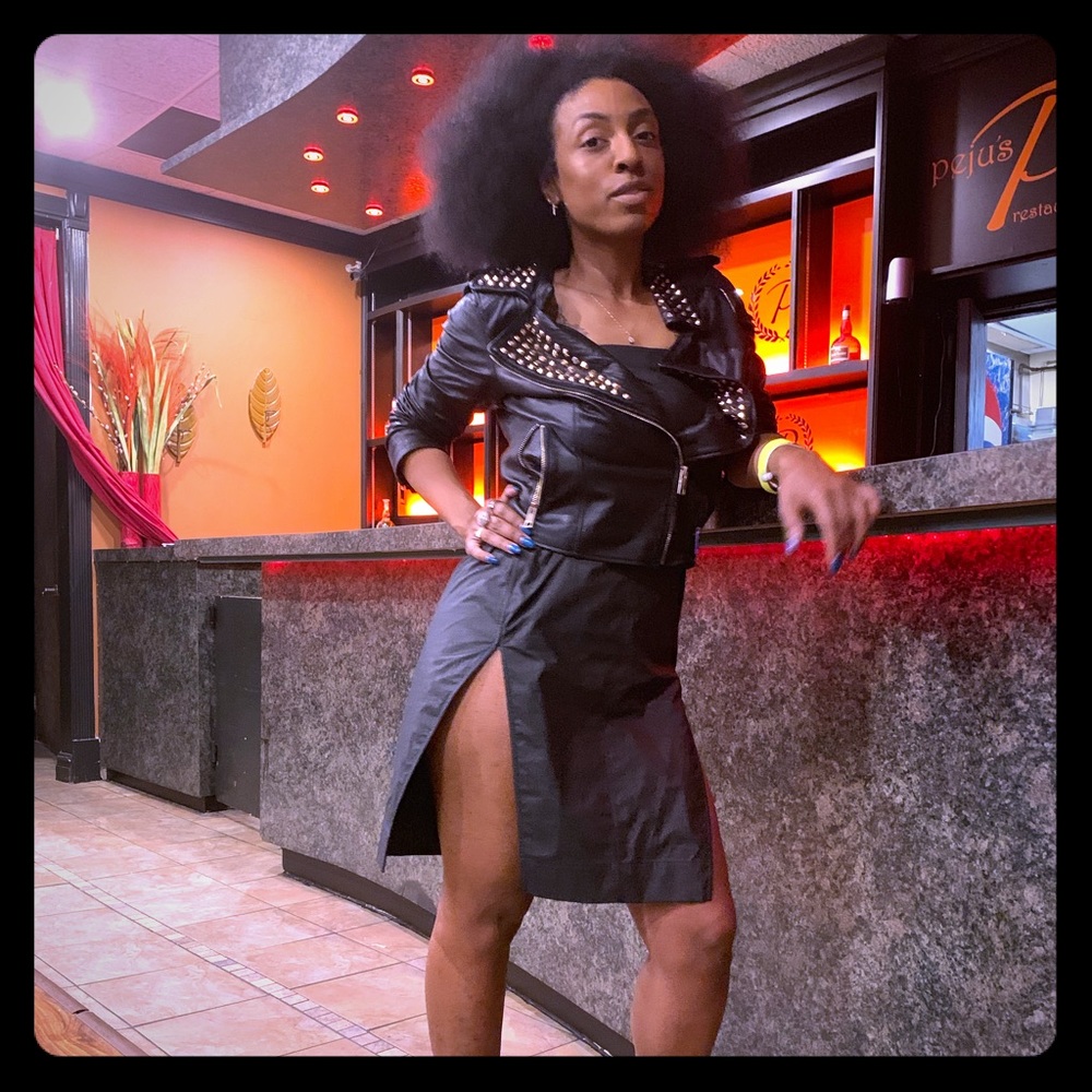 Strapless coated denim Rick Owings dress